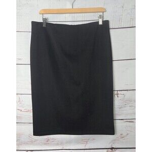 Vince Camuto Womens Skirt Size Large Black Pencil Gold Back Zipper Pencil